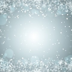 Schneesterne graublau mit Textfreifeld