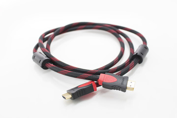 HDMI cable isolated on white background