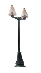 lamppost with two carob lamps isolated