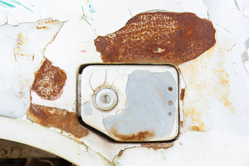 Rusty car gasoline fill cap