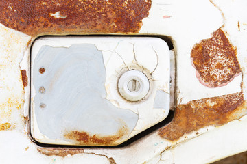 Rusty car gasoline fill cap
