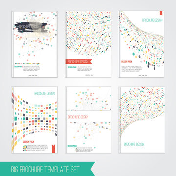 Vector brochure cover design templates with abstract geometric