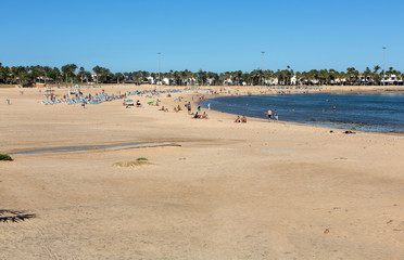 Beach in Caleta de Fuste, Fuerteventura Spain