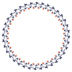 Round elegant frame with roses