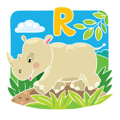 Little rhino. Alphabet R
