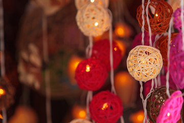 Beautiful colorful handcraft hanging on the ceiling.
