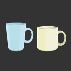 Set of two color cup for coffee or tea