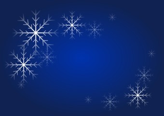 Fototapeta na wymiar Blue christmas background with snowflakes