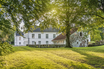 Fototapeta na wymiar Herrevads Kloster with Sunflare