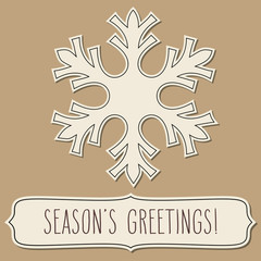 Paper snowflake frame and Season's greetings
