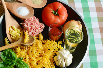 The ingredients for making pasta