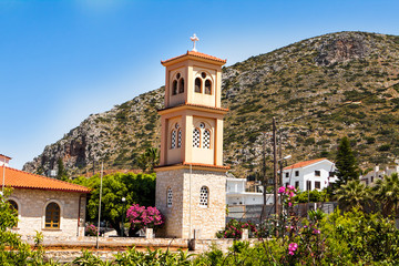 The Saint Nicholas church with minaret at sunset in the old town