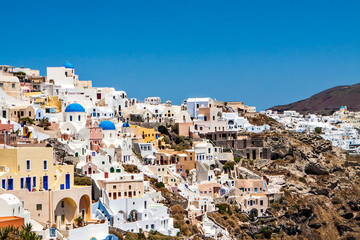 White architecture of Oia village on Santorini island, Greece
