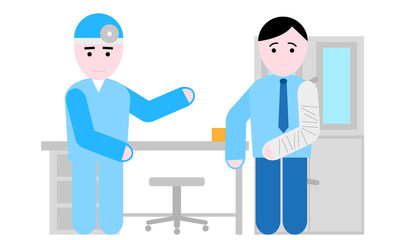 broken arm in doctor ambulance