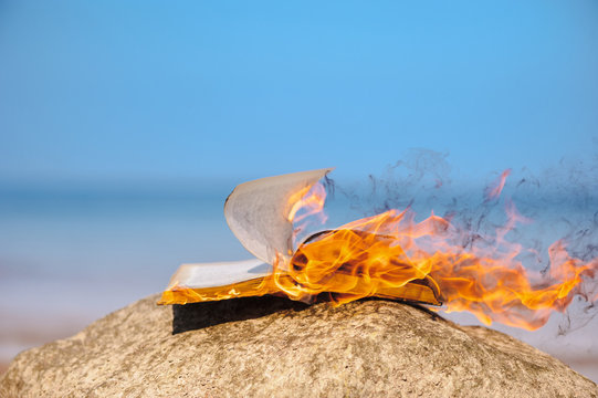 Book in flames