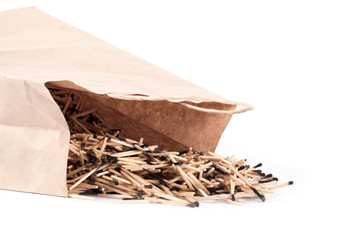 burnt matches in package