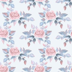 Background with beautiful roses. Seamless pattern 62 in vector