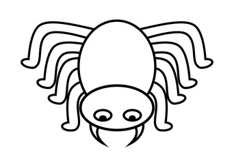 Obraz premium Spider halloween icon, symbol Silhouette. Vector illustration on white background