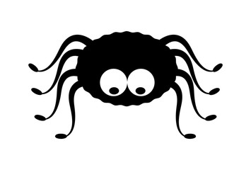 Spider halloween icon, symbol Silhouette. Vector illustration on white background