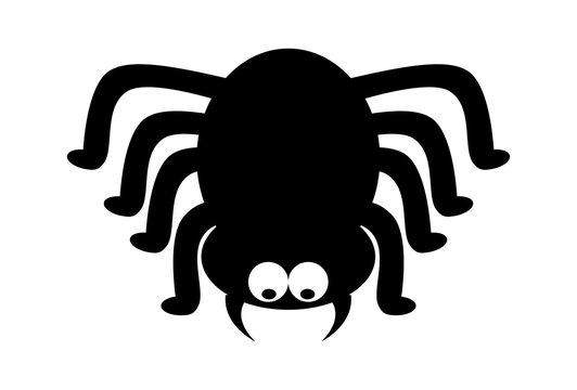 Spider halloween icon, symbol Silhouette. Vector illustration on white background