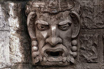  Stone bas-relief a kind of a head of a demon