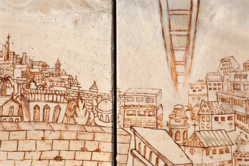 Bethlehem - Detail of graffitti on the Separation barrier.