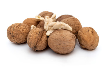walnuts on a white background