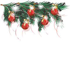 christmas tree with red balls, background