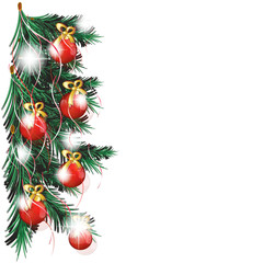 Fototapeta na wymiar christmas tree with red balls, background 2