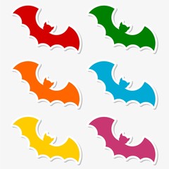 Bat icons stickers set