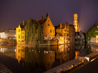 Obraz premium Bruges at night