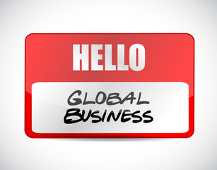 global business name tag sign concept