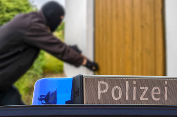 Einbrecher Polizei Schild