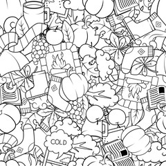 Autumn seamless pattern vector illustration
