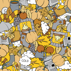 Autumn seamless pattern vector illustration