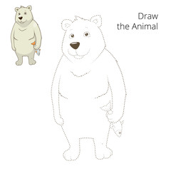 Learn to draw animal polar bear vector