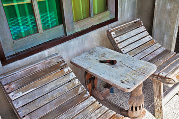 smoking pipe on wooden table