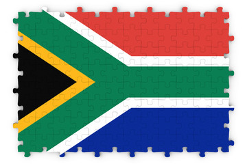 South African Flag Jigsaw Puzzle - Flag of South Africa Puzzle Isolated on White