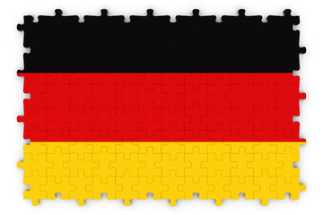 German Flag Jigsaw Puzzle - Flag of Germany Puzzle Isolated on White