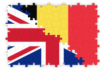 British and Belgian Relations Concept Image - Flags of the United Kingdom and Belgium Jigsaw Puzzle