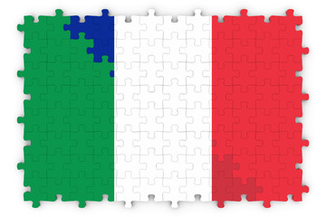 French and Italian Relations Concept Image - Flags of France and Italy Jigsaw Puzzle