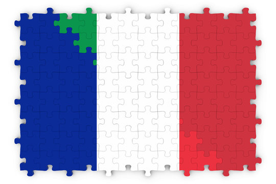 French and Italian Relations Concept Image - Flags of France and Italy Jigsaw Puzzle