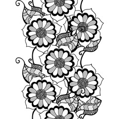 Monochrome Floral Pattern.