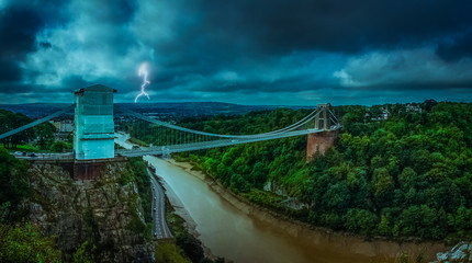 Fototapeta premium Clifton Bridge during storm