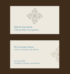 Business card layout. Linear geometric logo and pattern