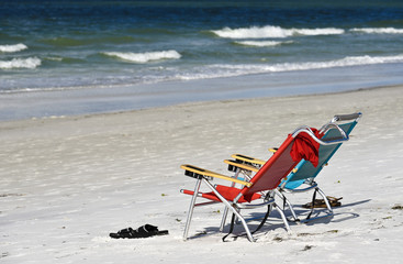 Fototapeta na wymiar Beach Chairs