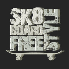 Skateboarding t-shirt emblem