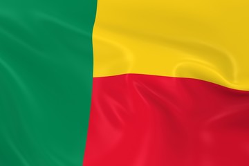 Waving Flag of Benin - 3D Render of the Beninese Flag with Silky Texture