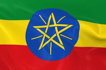 Waving Flag of Ethiopia - 3D Render of the Ethiopian Flag with Silky Texture