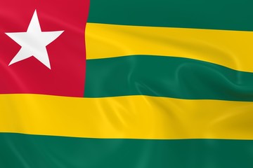 Waving Flag of Togo - 3D Render of the Togolese Flag with Silky Texture